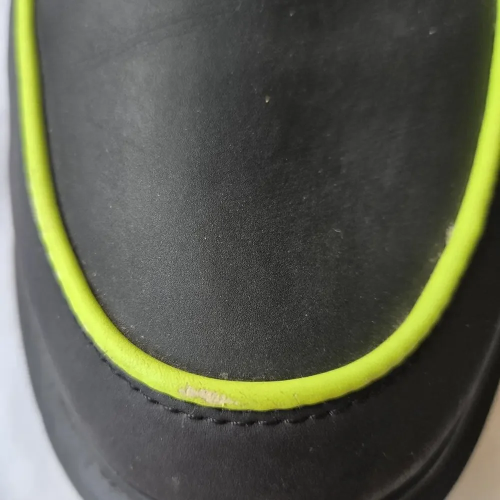 Dr Martens Ramsey Alt Creeper Men's Leather Oxfords Black/Neon Green Size 12